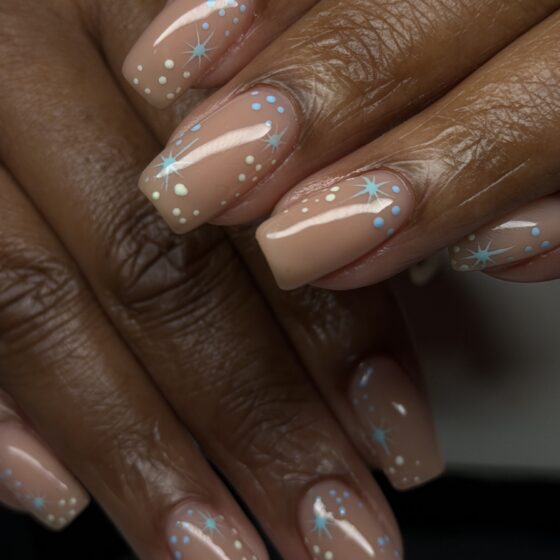 NYC Nail Art Portfolio by Rachael Starr, NYC nail artist simple nail art blue star