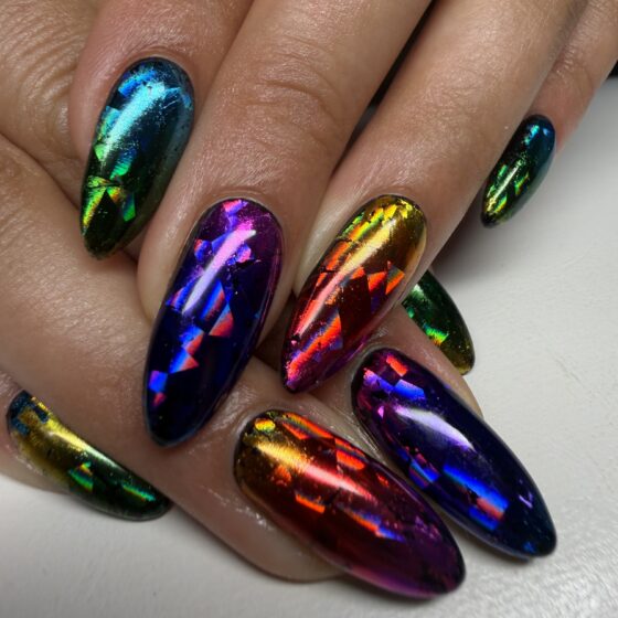 NYC Nail Art Portfolio by Rachael Starr, NYC nail artist simple nail art rainbow