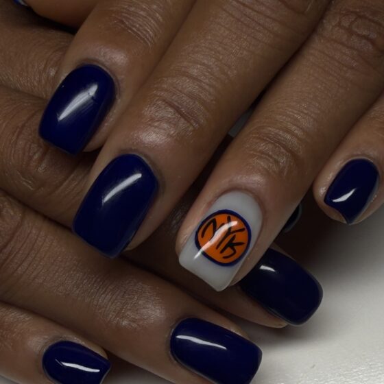 NYC Nail Art Portfolio by Rachael Starr, NYC nail artist simple nail art ny knicks